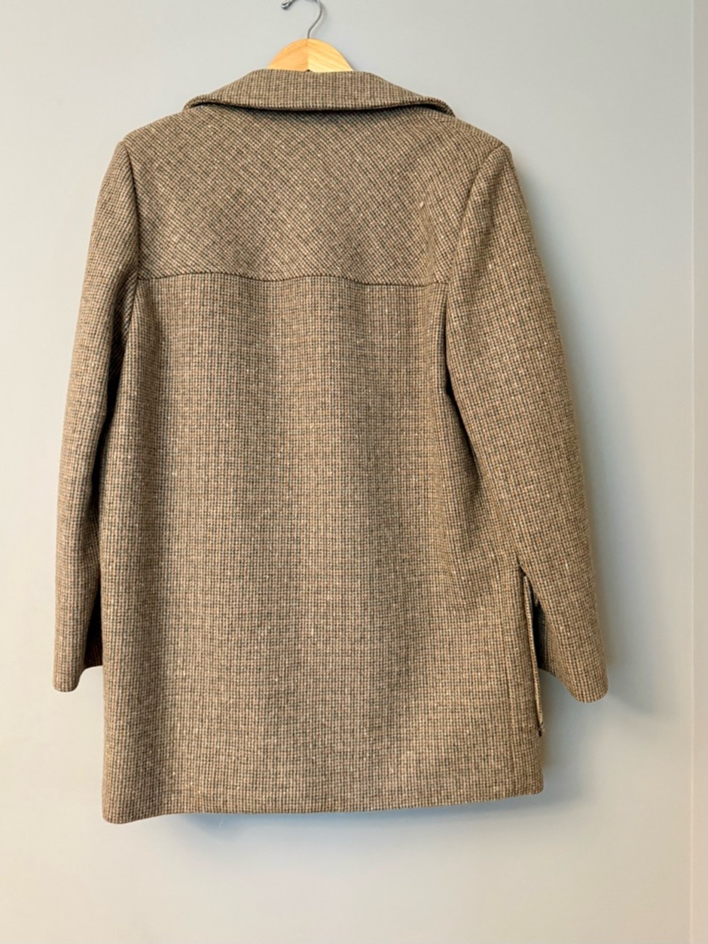 Pendleton Vintage Wool Tweed Coat in Beige Heavy Jacket Button Up Warm Men’s - Picture 9 of 11